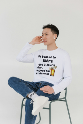 Sweat-shirt homme je bois la bière