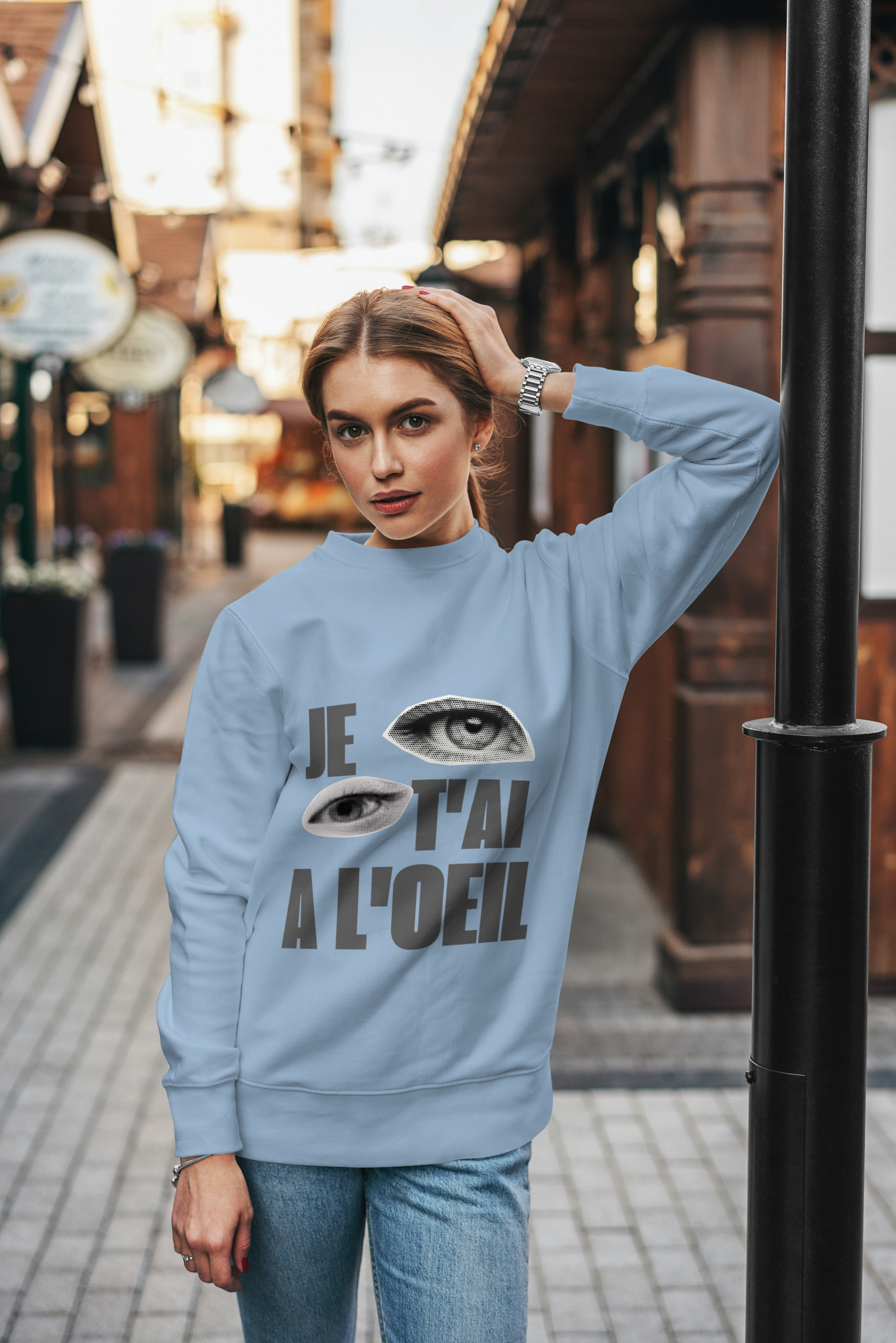 Sweat-shirt femme je t'ai à l'oeil
