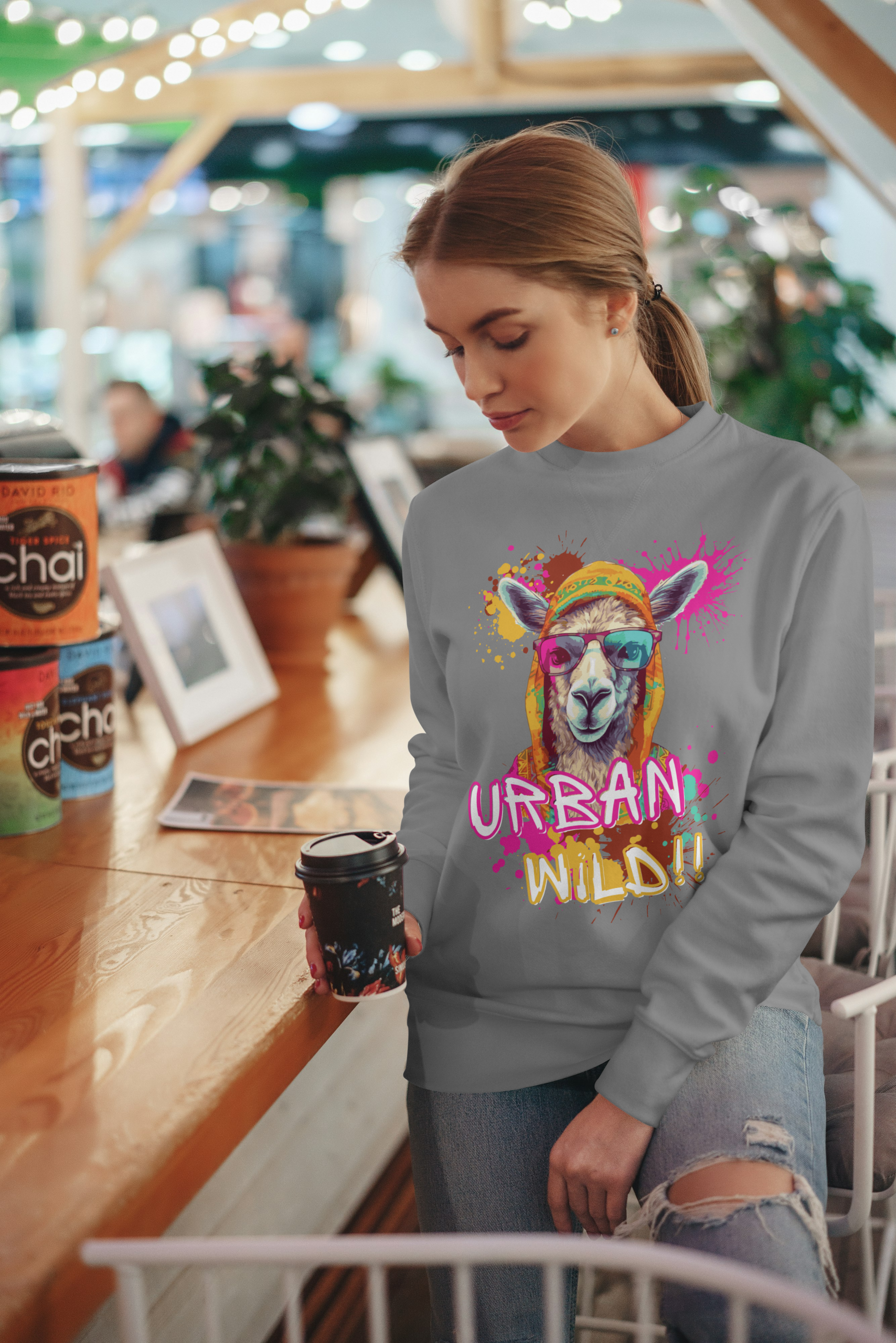 Sweat-shirt femme Lama