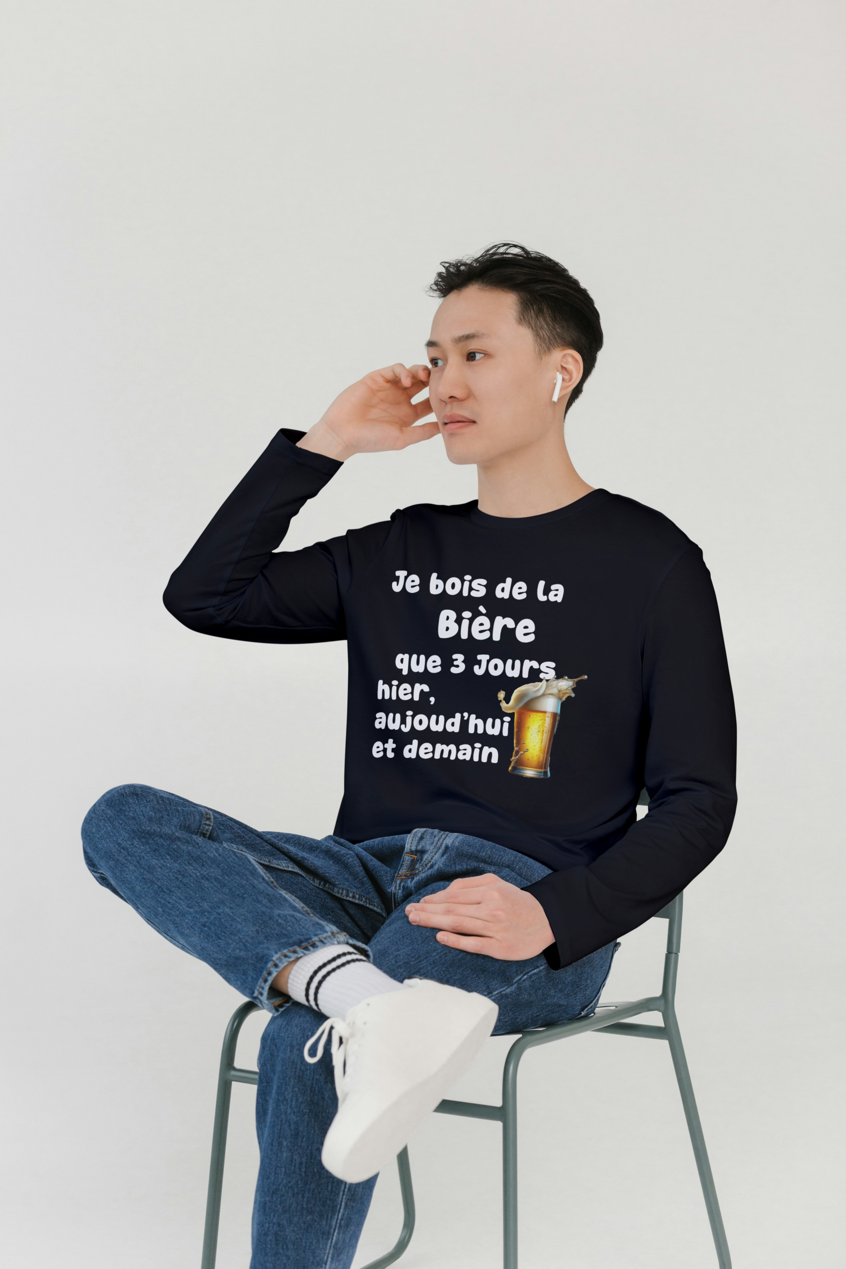 Sweat-shirt homme je bois la bière